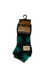 3 Pack Mens Sports Leaf Weed Cotton Cannabis Ganja Marijuana Socks Size 6-11 UK