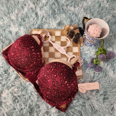 Chinese Laundry Cute Purple Cheetha multi use straps 2 pack Lined Bra 42 D NEW!