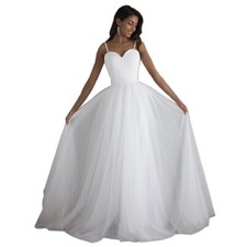 2025 Bride Wedding Dress Women Strap Zipper Bridal Gown Lady Princess Frocks