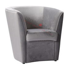 Fauteuil en velours gris pour chambre bureau