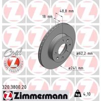 Zimmermann 2X Bremsscheibe Vorne Ø241 Mm FüR Hyundai I10 BA IA 1.0 1.2 1.1 I10
