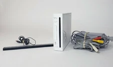 Nintendo Wii Console + Sensor Bar & Cords BLACK RVL-101(USA) FREE PRIORITY SHIP