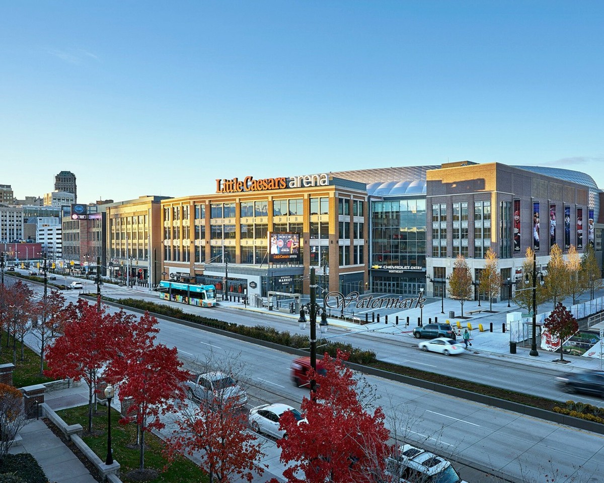 NHL Detroit Red Wings Little Caesars Arena Outside View Color X