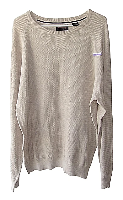 Weatherproof Vintage Size XL Beige 100% Cotton Textured Knit Pullover Sweater