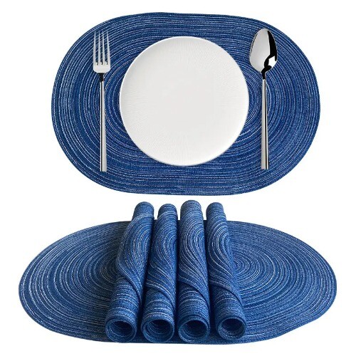 35x50cm Big Oval Braided Placemats Woven Table Mats for Dining Table Place Mats - Bild 1 von 28