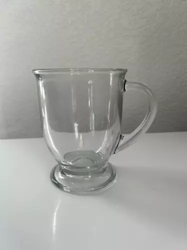 Anchor Hocking Clear Glass Café Footed Mug 16 oz 5" Great Condition