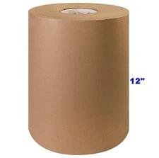 12" x 1200' Brown Kraft Paper Roll 30# Shipping Wrapping Packaging Cushioning