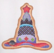 A Collection of Designs ACOD needlepoint handpaint Halloween Cookie witch hat 