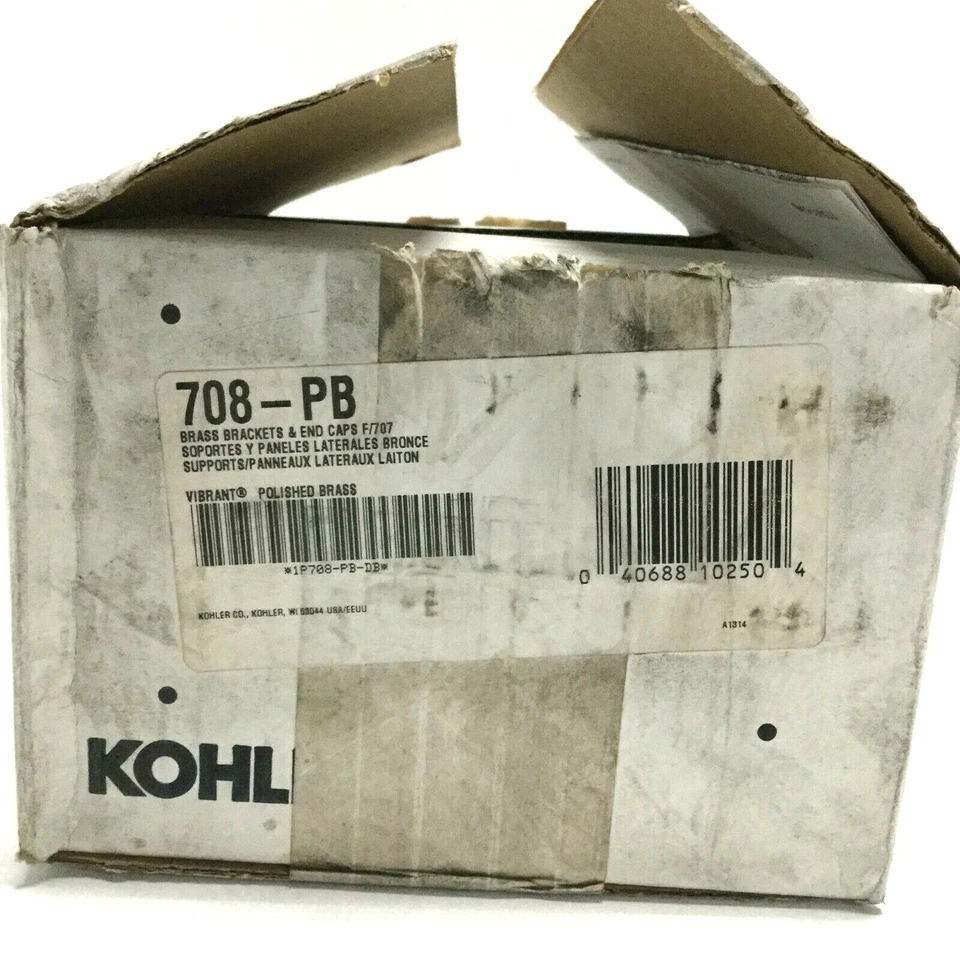 Soportes y tapas de toallero vintage Kohler, latón pulido vibrante Foto 3 de 3