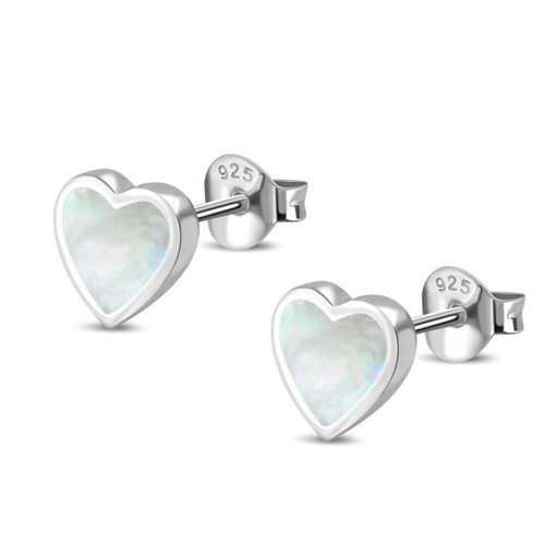 Ohrstecker 925 Sterling Silber Herz Stein eingefasst - 第 5/40 張圖片