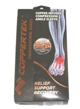 Coppertek Compression Ankle Sleeve Copper Infused Extra Large Unisex 