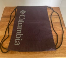 Columbia Purple Drawstring Backpack, School, Gym, Bag, Travel