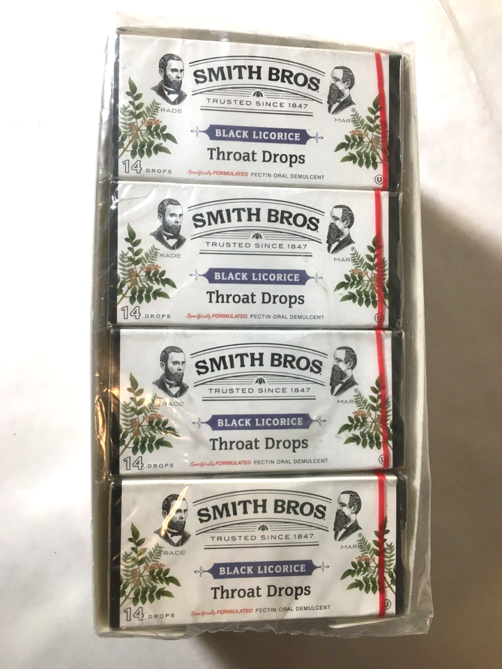 Smith Bros Black Licorice Throat Drops CASE 20 Boxes (14/box) *Sealed