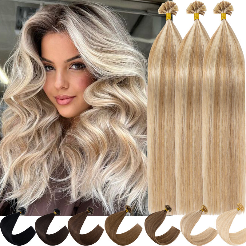 18 Inch Flat Tip Keratin Hair Extensions 100 Strands Natural Wave Brazilian Remy Amazon.com : Flat Tip In Hair Extensions Natural Wave  main image 4