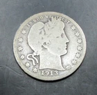1913 Barber Quarter- Semi-Key Better Date Lot#292