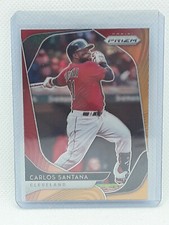 Carlos Santana 2020 Panini Prizm Baseball RED ORANGE HOT BOX Cleveland Indians