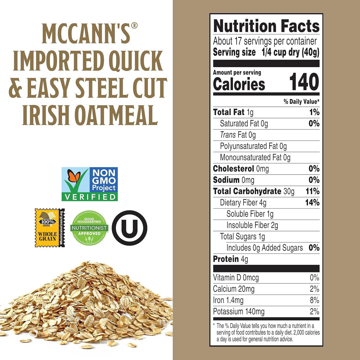McCann's Quick & Easy Steel Cut Irish Oatmeal, 24 Oz