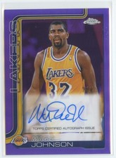 2025-26 Topps Chrome Magic Johnson Auto Purple Refractor /75 Lakers