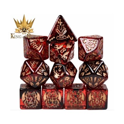 King of Crits Dice Poly Set - Draconic Descent (12) New