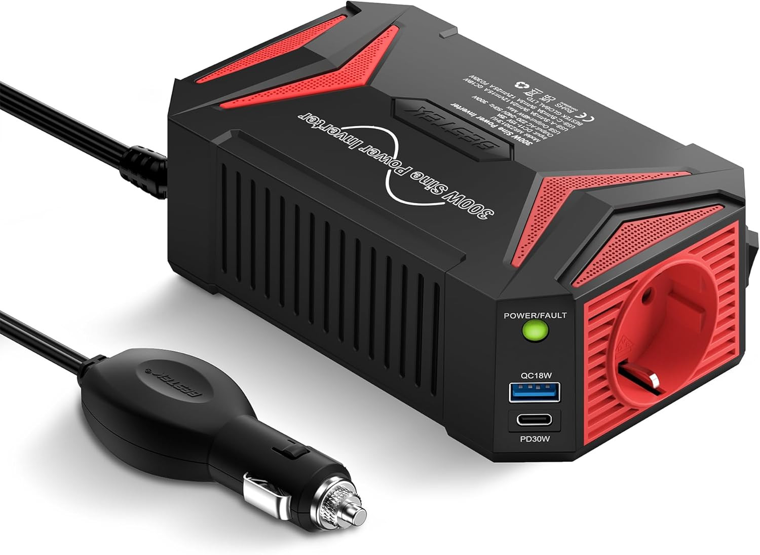 Inverter Auto 300W Onda Pura: Caricabatterie Universale per Viaggi