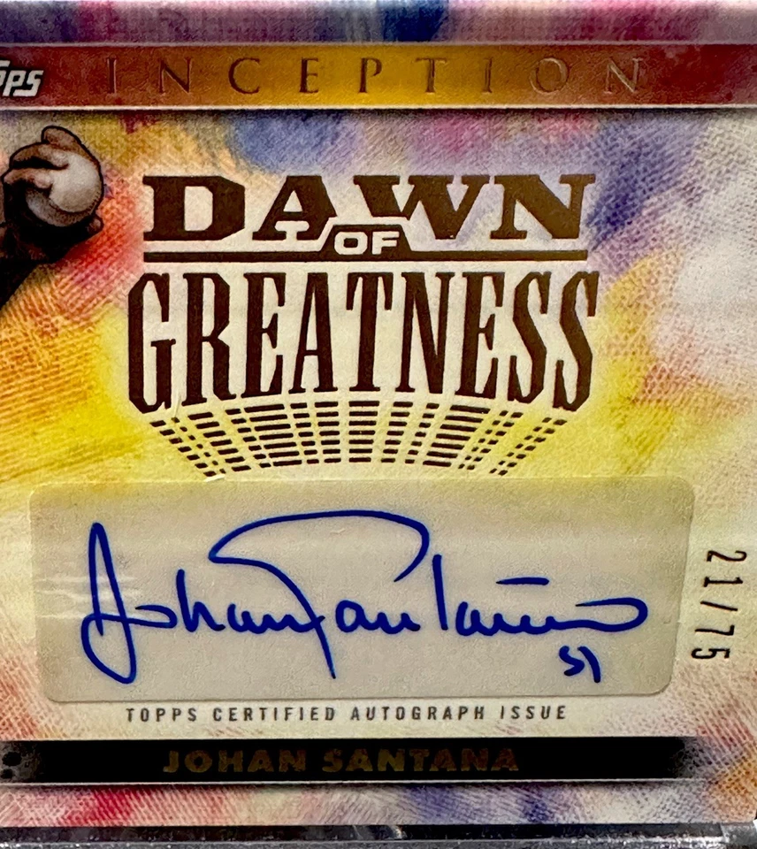 Autógrafos Johan Santana 2024 Topps Inception Dawn Of Greatness #DGA-JS 21/75 Foto 2 de 4
