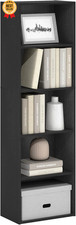 5-Cube Bookshelf Open Shelf Bookcase 52in Storage Organizer Blackwood