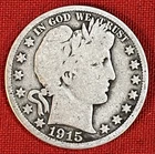 1915 S Barber 90% silver half dollar