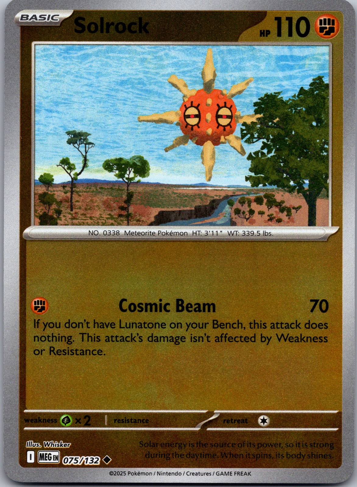 Solrock Reverse Holo Uncommon ME01: Mega Evolution 075/132 NM