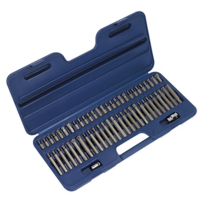 Sealey Ak21956 Ribe/Spline/Sechskant/Sicherheit Trx Bit-Set 56-teilig 3/8 Zoll & 1/2 Zoll Vierkantbohrer