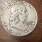 1958-D Franklin Half Dollar Silver 50C US Coin Circulated Denver Mint