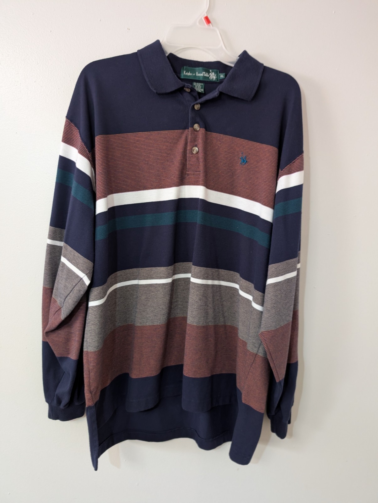 Vintage Knights of Round Table Long Sleeve Polo Men