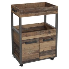 Hausbar - Old Wood Vintage - Betonoptik - auf Rollen Bartisch Theke