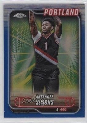 2024-25 Topps Chrome Blue Refractor 130/150 Anfernee Simons #53 0c6