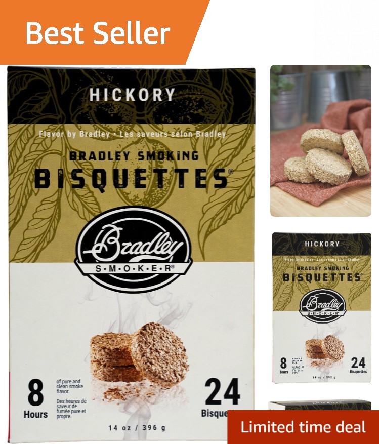 Hickory Bisquettes - 24 Pack for Up to 8 Hours of Delicious 