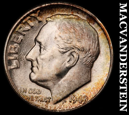 1949-D Silver Roosevelt Dime-Choice Gem BU Lustrous No Reserve #i4518
