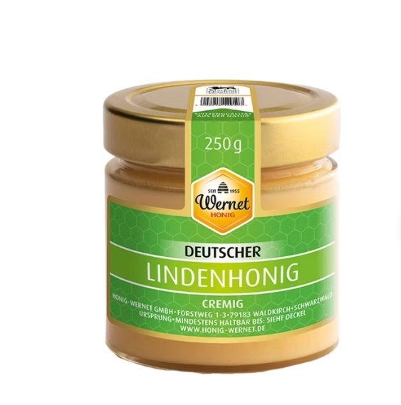 Deutscher Lindenhonig Cremig 250G Honig Aus Deutschland Imkerhonig Glas Wernet-image