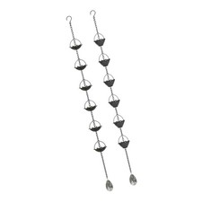 Rain Chain with Cups Chains Water Collector Outdoor Rain Drain Iron Material