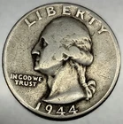 1944 P Washington 90% Silver Quarter Circulated Condition 25c US Coin - 2720