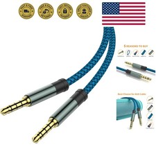 2 Pack TRRS 3.5mm Audio Cable, 5Ft 4-Conductor 4 Pole with Mic Microphone Com...