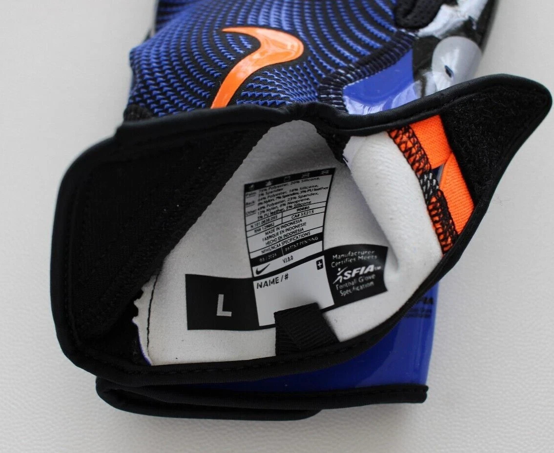 Nike Vapor Jet 8.0 Football Gloves Adult Men's Large Racer Blue