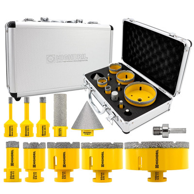 Highdril Diamond Drill Bits Kit 5/8-11 For Porcelain Tile Ceramic Marble Brick