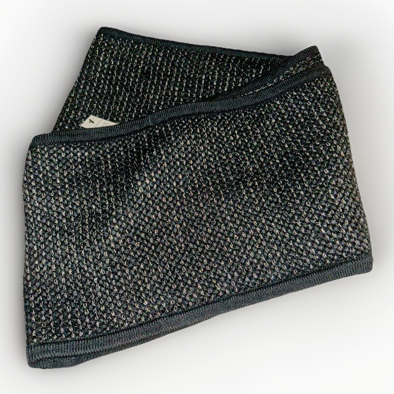 Talbot Textured Black Silver Gray Infinity Scarf Winter Wrap Drape Large