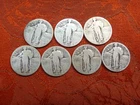 90% Silver Coin Lot of 7 Standing Liberty Quarters $1.75 Face Value Silver