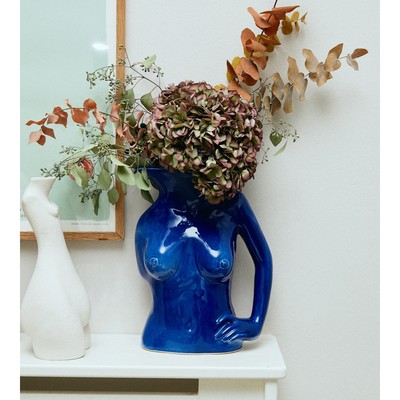 NEW Anissa Kermiche Jugs Jug Vase Shiny Navy Blue | eBay