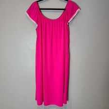 Vtg Miss Elaine Nightgown Lace Boho 90s Pink Fairy Cottage Slip Dress Sz Medium