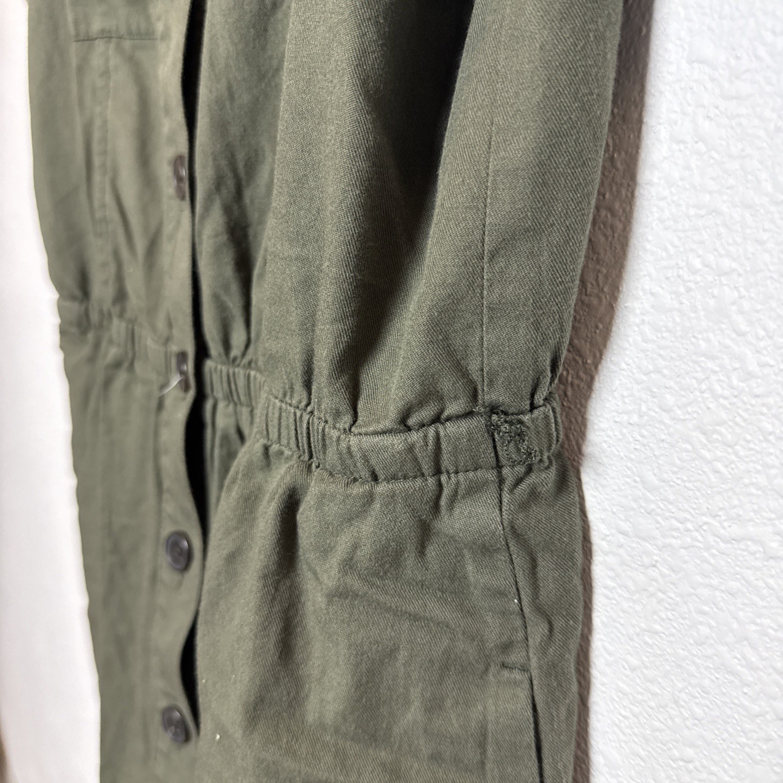 TALBOTS Olive Green Button Down Short Sleeve Belt… - image 3