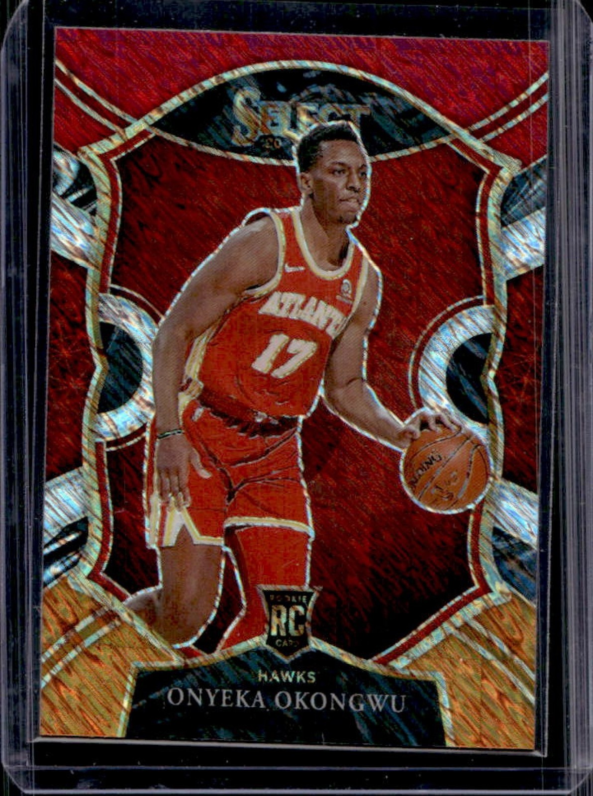 2020-21 Select Onyeka Okongwu RC Red White Orange Shimmer Concourse #66 Hawks