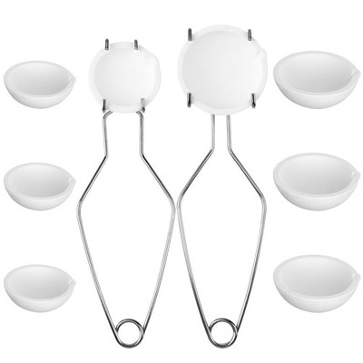 Asany 10 Pcs Small Melting Ceramic Crucible Dish Cup Set, 8 white