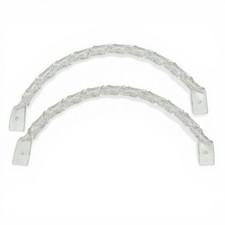 Vintage Retro Clear Lucite Plastic Twisted Carved Handbag Purse Handles