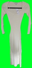 Urban Outfitters Martina Knitted Midi Dress - Creme - Size XXS - BNWT - RRP £54